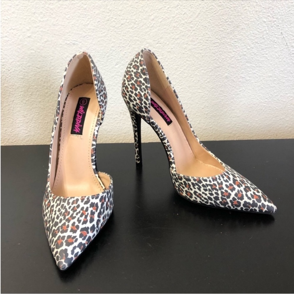 Wild Diva White Leopard Print High Heels